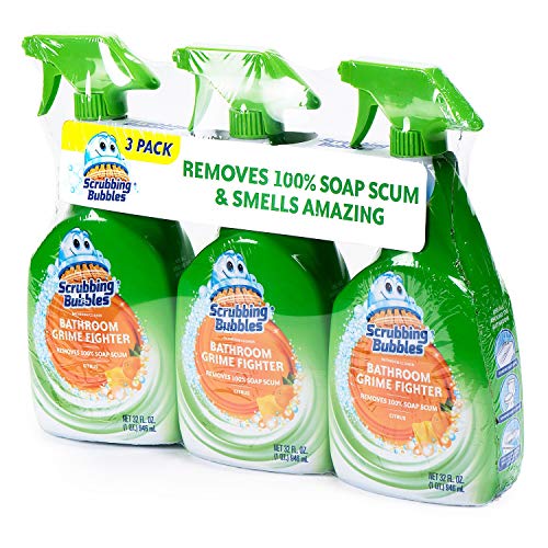 Scrubbing Bubbles Bathroom Grime Fighter Spray, Citrus, 32 Ounces (3 Pack)