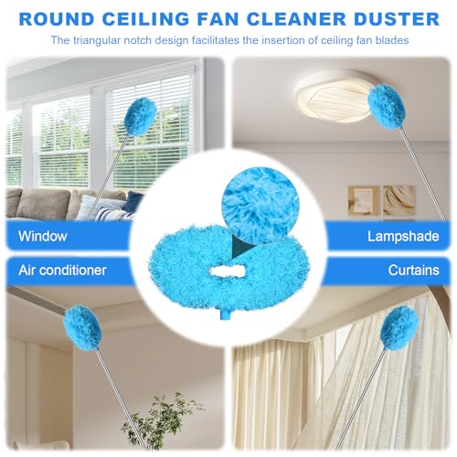 Storystore Ceiling Fan Cleaner Duster - Adjustable Duster with Extension Pole,Dusters for Cleaning Fan Blade, Walls and Cobweb (Blue)