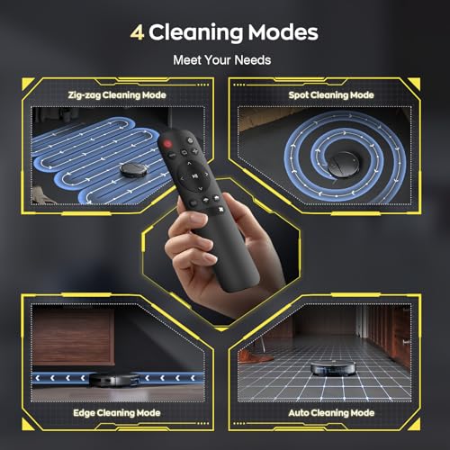 Robot Vacuum and Mop Combo, 2 in 1 Robot Vacuum Cleaner with WiFi/App, Smart Robotic Vacuums with Strong Suction, Schedule, Self-Charging, Slim, Quiet, Ideal for Hard Floor, Pet Hair, Low Pile Carpet