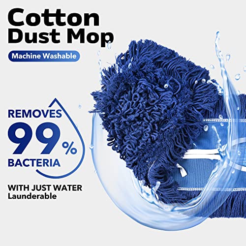 MATTHEW CLEANING 36'' Industrial Strength Cotton Dust Mop Refill Washable Replacement Heads For Residential & Commercial Use Fit Standard Dust Mop Frames, Hardwood, Laminate, Concrete Floors 3 Pack