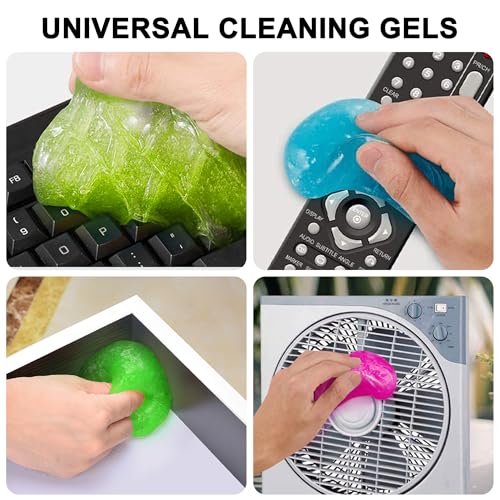 Car Cleaning Gels 4-Pack, Car Cleaning Putty Universal Auto Detailing Tools Car Interior Cleaner, Dust Cleaning Slime, Car Accessories for Car Vents & Keyboards, Clean Supplies– 320g (2.8oz/pcs)