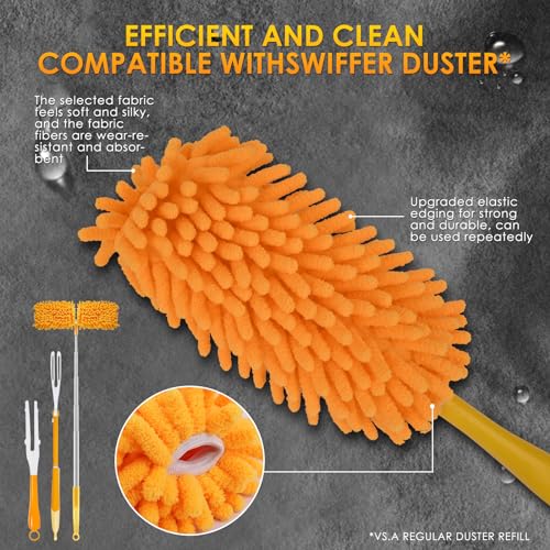 Redones Dusters for Swiffer - Reusable Duster Refill Compatible with Swiffer Hand Duster, 360 Heavy Duty Dusters Refills 4 Pack(Handle is Not Included)