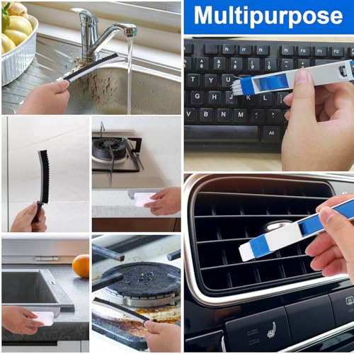 XANGNIER Window Sill Cleaner Tool,10 Pcs Magic Door Window Track Cleaning Tools Kit,Sliding Door Track Cleaner,Groove Crevice Cleaning Brush for Tile Lines/Shutter/Car Vents/Air Conditioner/Keyboard