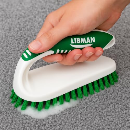 LIBMAN Scrub Brush - Heavy Duty Cleaning Brush with Strong Bristles - 3 pk Durable Scrub Brushes for Cleaning Bathroom, Kitchen, Floor, Shower, Sink, Tub, Carpet - All Purpose