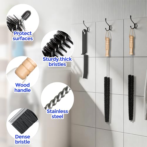 Holikme 3 Pcs Dryer Vent Cleaner Kit, 304 Stainless Steel Replacement Lint Brush for Clothes Dryer Vent Trap, Cleaning Brush & Flexible Crevice Tool