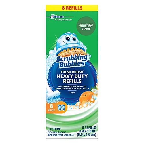 Scrubbing Bubbles Toilet Bowl Wand Cleaner Refills, Fresh Brush Heavy Duty Cleaner Toilet Refill Pads, Removes Limescale & Odors, Citrus Scent, 8 Count (Pack of 1)