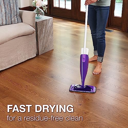 Bona Hardwood Floor Cleaner Bottle for use with Swiffer WETJET Spray Mop, makes 64 Fl Oz - Includes Filled Bottle + Concentrate Refill for Wood Floor Cleaning