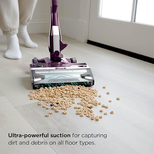 Shark PowerDetect | Corded Stick Vacuum Cleaner for Carpet & Hard Floors | Lightweight Hand Vacuum for Pet Hair with DuoClean | Self-Cleaning Brushroll | HEPA | 3 Attachments | Purple | HZ4001AMZ