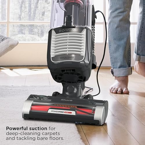 Shark ZU102 Rotator Pet Upright Vacuum with PowerFins HairPro & Odor Neutralizer Technology, Charcoal, 2.9 L Dust Cup