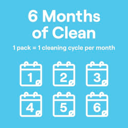 Seventh Generation Washing Machine Cleaner 6 Count Free & Clear Targets Odor-Causing Residue Powered by Oxy Power 4.2 oz