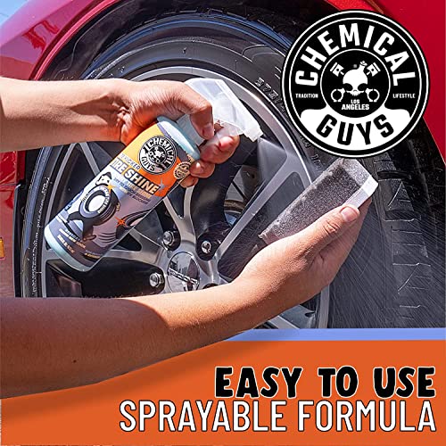 Chemical Guys Tire Kicker Sprayable Extra Glossy Tire Shine Spray, Dry-to-Touch Dressing - Restores Wet Look to Rubber, Vinyl, and Plastic, Safe for Cars, Trucks, Motorcycles, RVs, and More - 16 oz