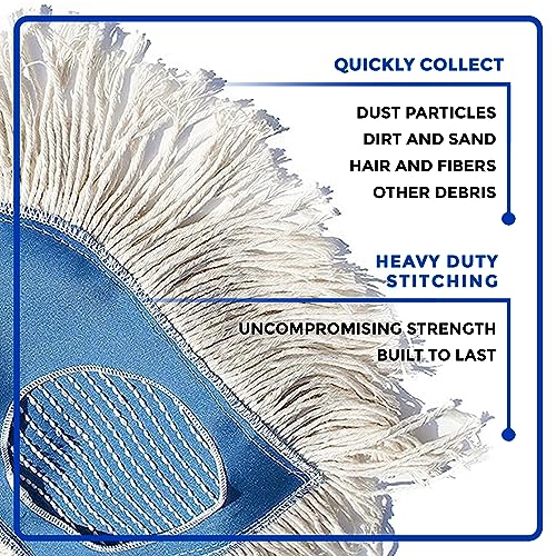 Nine Forty Heavy Duty, Industrial-Strength Cotton Wedge Dust Mop Head - Home & Commercial Hardwood Floor Cleaning - Designed for High-Performance Janitorial & Housekeeping Tasks