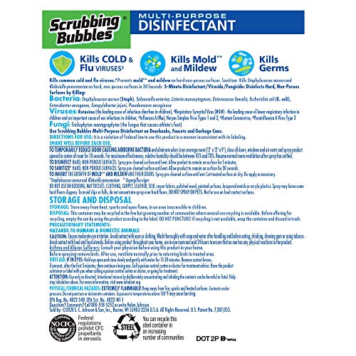 Scrubbing Bubbles Multi-Purpose Disinfectant Spray, 12 oz (Pack of 3)