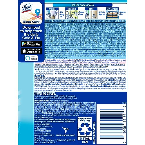 Lysol Disinfectant Spray, Sanitizing and Antibacterial Spray, For Disinfecting and Deodorizing, Crisp Linen, 12.5 Fl. Oz (Pack of 12)
