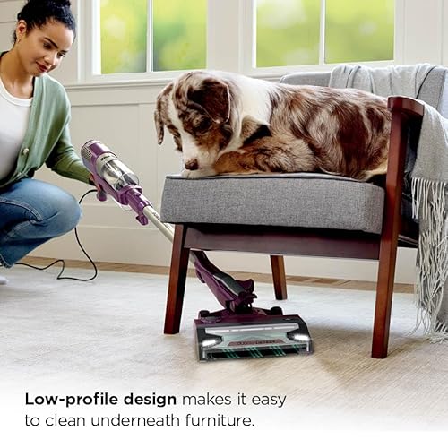Shark PowerDetect | Corded Stick Vacuum Cleaner for Carpet & Hard Floors | Lightweight Hand Vacuum for Pet Hair with DuoClean | Self-Cleaning Brushroll | HEPA | 3 Attachments | Purple | HZ4001AMZ