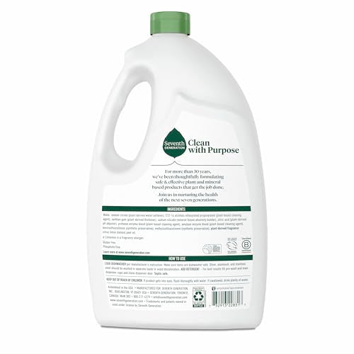 Seventh Generation Dishwasher Detergent Gel Lemon Scent 2 pack for sparkling dishes dishwasher soap 70 oz