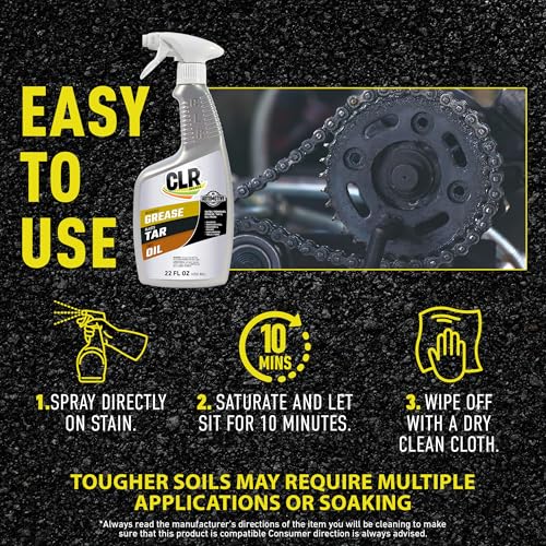 CLR Brands Automotive Grease, Tar & Oil Remover, 22 oz. Spray Bottle, Non-Abrasive, Dissolves Grease, Blasts Tar, Zaps Oil from Garage Floors and Machinery