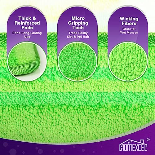 HOMEXCEL Microfiber Mop Pads Compatible with Swiffer Wet Jet, Reusable Machine Washable Swiffer WetJet Pad Refills, Mop Head Replacements for Multi Surface Wet & Dry Cleaning, Pack of 8