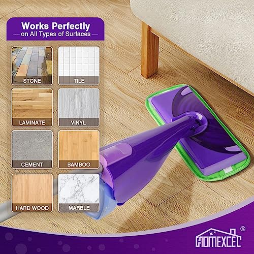 HOMEXCEL Microfiber Mop Pads Compatible with Swiffer Wet Jet, Reusable Machine Washable Swiffer WetJet Pad Refills, Mop Head Replacements for Multi Surface Wet & Dry Cleaning, Pack of 8