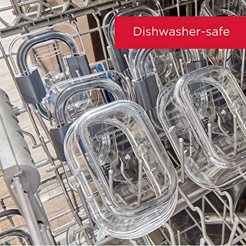 Rubbermaid Brilliance BPA-Free Food Storage Containers Multi Pack, 1.3 Cup Plastic Containers with Lids, 5 Pack, Leak Proof, Microwave & Dishwasher Safe