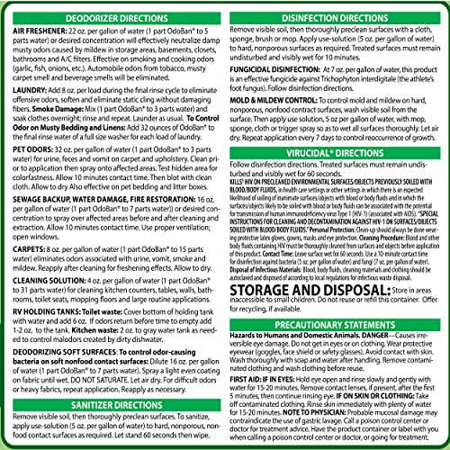 OdoBan Disinfectant Concentrate and Odor Eliminator, Made in the USA, Original Eucalyptus Scent, 2 Gallons