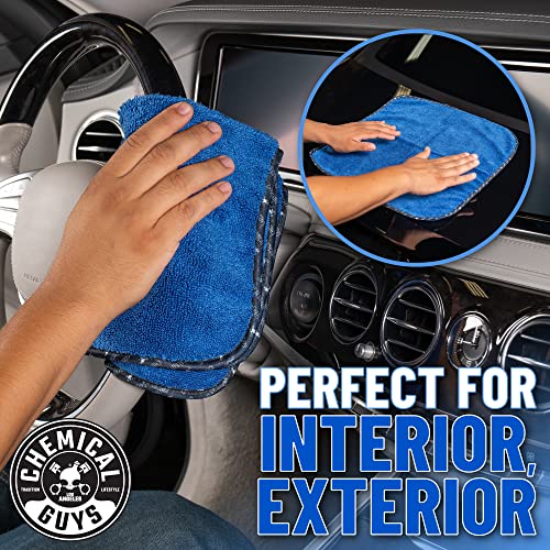 Chemical Guys Professional Grade Premium Microfiber Towels for Cars, Blue, 16" x 16", Ultra-Soft and Scratch-Free Car Detailing Cloths for Trucks, Motorcycles, and More - 3 Pack