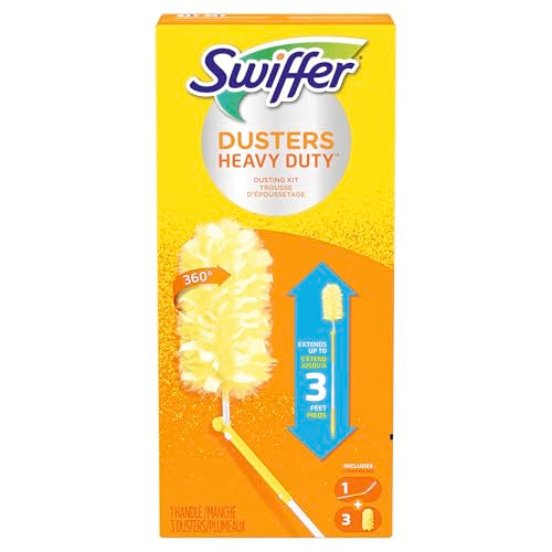 Swiffer 360 Dusters Extender Kit, 3 Unscented Dusters With Extendable handle (Packaging May Vary)