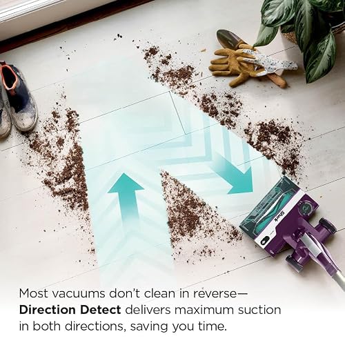 Shark PowerDetect | Corded Stick Vacuum Cleaner for Carpet & Hard Floors | Lightweight Hand Vacuum for Pet Hair with DuoClean | Self-Cleaning Brushroll | HEPA | 3 Attachments | Purple | HZ4001AMZ