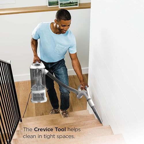 Shark Upright Vacuum Cleaner | Navigator Lift-Away | Pet Hair, Carpet & Hard Floor Cleaning | Pet Power Brush, Dusting Brush & Crevice Tool | HEPA Filter | Swivel Steering | White/Silver | NV356E