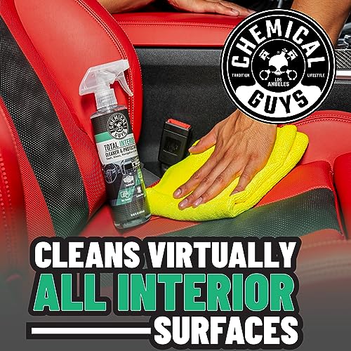 Chemical Guys Total Interior Cleaner & Protectant - New Car Scent, Car Cleaning Spray, Cleans and Protects Leather, Vinyl, Plastic, Rubber, and Glass, Safe for Trucks, SUVs, Jeeps, RVs & More - 16 oz