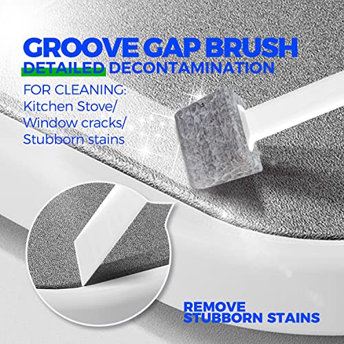 Holikme 7 Pack Deep Cleaning Brush Set, Scrub Pads with Scraper Tip for Pool Walls, Bathroom, Grout, Floor, Bike, Tub, Shower, Kitchen Surface (Green)
