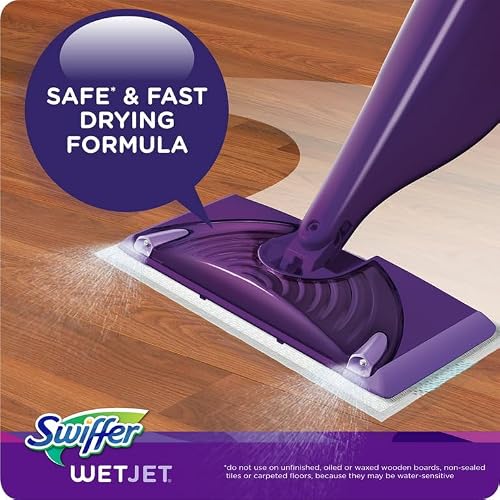 Swiffer WetJet Multi-Purpose Floor and Hardwood Cleaner Solution with Febreze Refill, Lavendar Vanilla and Comfort Scent, 1.25 Liter (4 Pack)