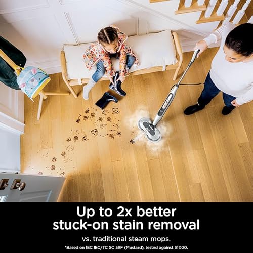 Shark Steam & Scrub with Steam Blaster Technology All-in-One Hard Floor Steam Mop with 3 Steam Modes & LED Headlights S8201, Rotator White