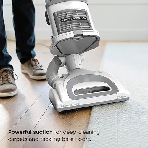 Shark Upright Vacuum Cleaner | Navigator Lift-Away | Pet Hair, Carpet & Hard Floor Cleaning | Pet Power Brush, Dusting Brush & Crevice Tool | HEPA Filter | Swivel Steering | White/Silver | NV356E