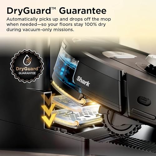 Shark Robot Vacuum & Mop Combo, PowerDetect ThermaCharged NeverTouch Pro, Self-Emptying, Self-Refill with Heated Mop Cleaning, 60-Day Capacity,30-Day Tank, 6 Power Detect Technologies, Black, RV2920XE