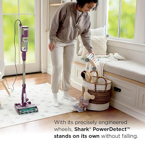 Shark PowerDetect | Corded Stick Vacuum Cleaner for Carpet & Hard Floors | Lightweight Hand Vacuum for Pet Hair with DuoClean | Self-Cleaning Brushroll | HEPA | 3 Attachments | Purple | HZ4001AMZ
