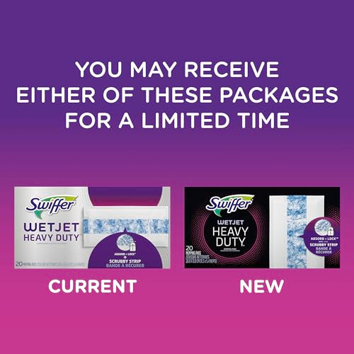 Swiffer Wetjet Heavy Duty Mop Pad Refills for Floor Mopping and Cleaning, All Purpose Multi Surface Floor Cleaning Product, 20 Count (Packaging May Vary)