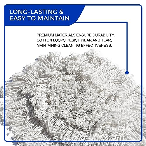 Nine Forty Heavy Duty, Industrial-Strength Cotton Wedge Dust Mop Head - Home & Commercial Hardwood Floor Cleaning - Designed for High-Performance Janitorial & Housekeeping Tasks