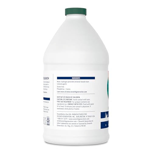Seventh Generation Non-Chlorine Bleach, 3-in-1 Benefits Fights Stains, Free & Clear, 64 Fl Oz