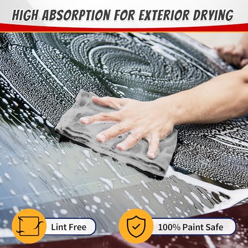 FIXSMITH Shop Towels, Pack of 200, Grey Microfiber Cleaning Cloth Bulk, Microfiber Towels for Cars, All-Purpose Absorbent Cleaning Rags, Dust Cloth for Automotive, Mechanic, Garage, 11.5 x 11.5 inch