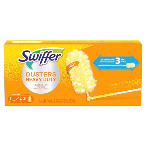 Swiffer 360 Dusters Extender Kit, 3 Unscented Dusters With Extendable handle (Packaging May Vary)