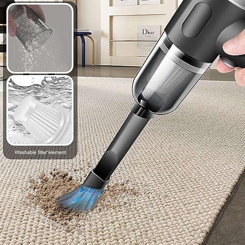 YUNYILAN Wireless Handheld Car Vacuum Cleaner High Power Rechargeable Household Mini Vacuum, Vacuum for Desk, Home and Office Dust Cleaning, Protable Vacuum Cleaner for Car