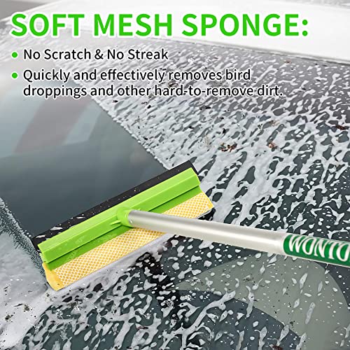 Stemni 4-in-1 Window Cleaning Kit with Storage Bag, 79'' Window Squeegee Cleaner Tool with Extension Pole, Professional Window Washing Equipment for Home, Outdoor Windows, Glass, Shower, Commercial