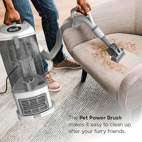 Shark Upright Vacuum Cleaner | Navigator Lift-Away | Pet Hair, Carpet & Hard Floor Cleaning | Pet Power Brush, Dusting Brush & Crevice Tool | HEPA Filter | Swivel Steering | White/Silver | NV356E
